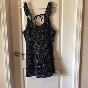Navy blue polkadot dress